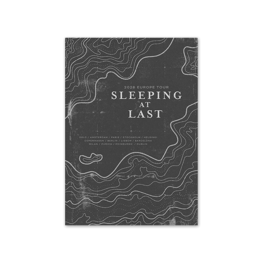 Sleeping At Last 2026 tour poster with European cities